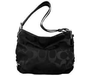 NWT Coach F15067 24CM Signature Duffle Black/Black Canvas Tote